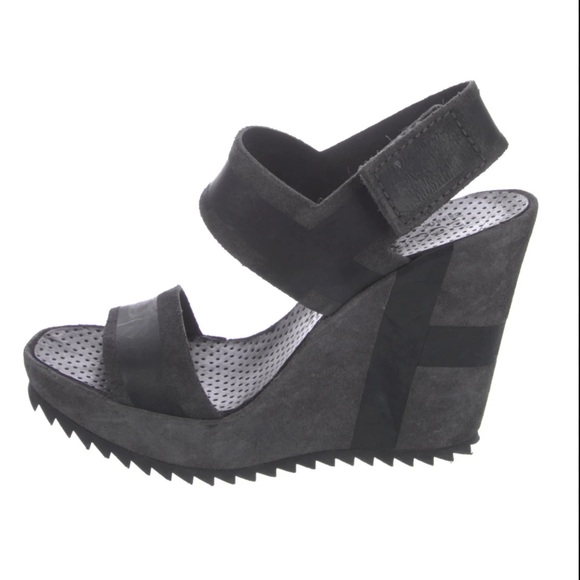 Pedro Garcia Shoes - Pedro Garcia Josette Suede Wedge Sandals Black